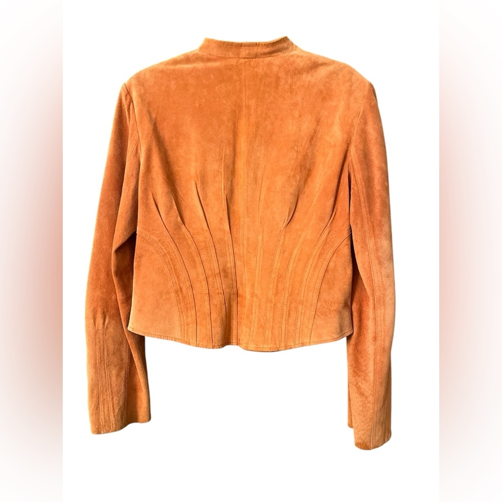 Women's Orange Leather Jacket - Picture 2 of 5